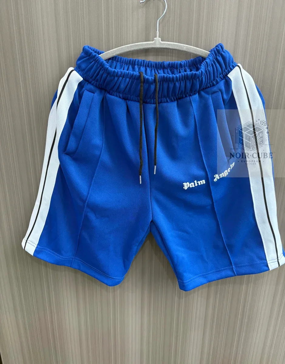 Palm Angels Track Royal Blue & White Shorts