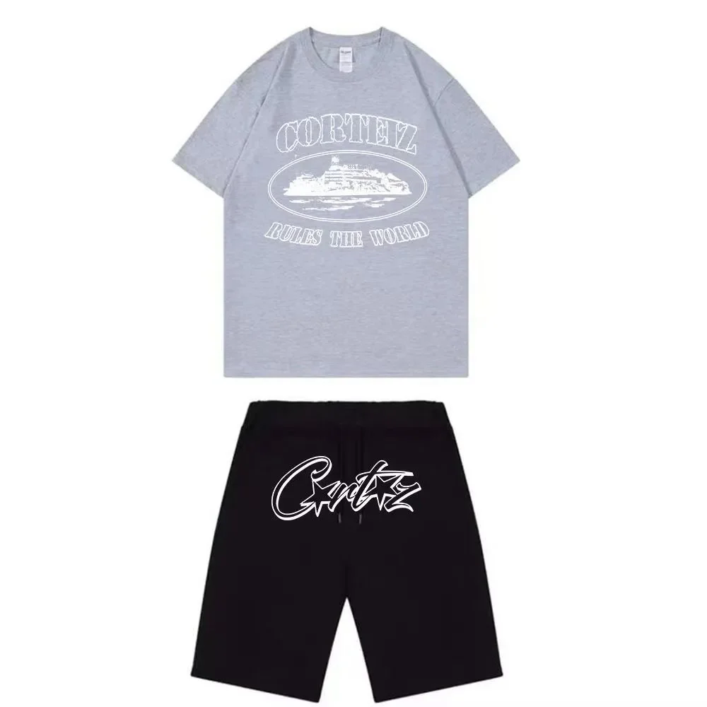 Corteiz Rules the World Co-ord Set Grey/Black