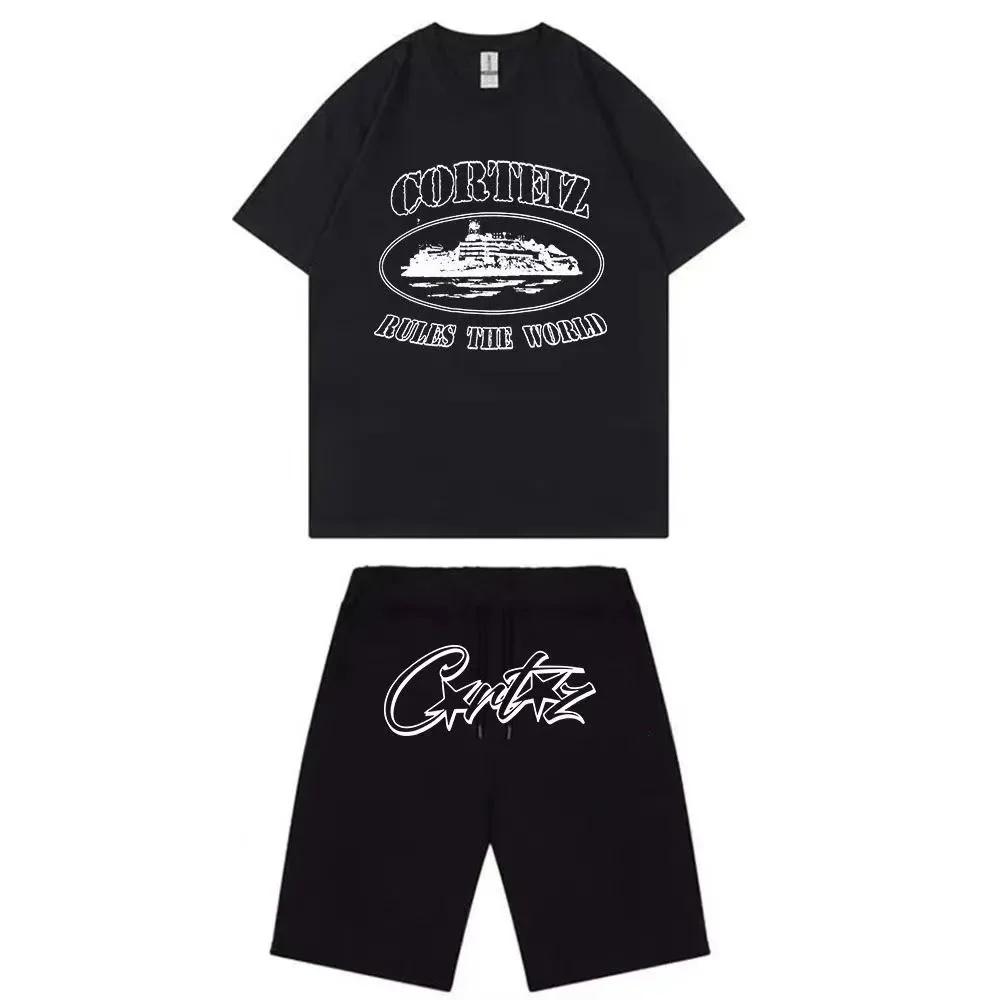 Corteiz Rules the World Black Co-ord Set