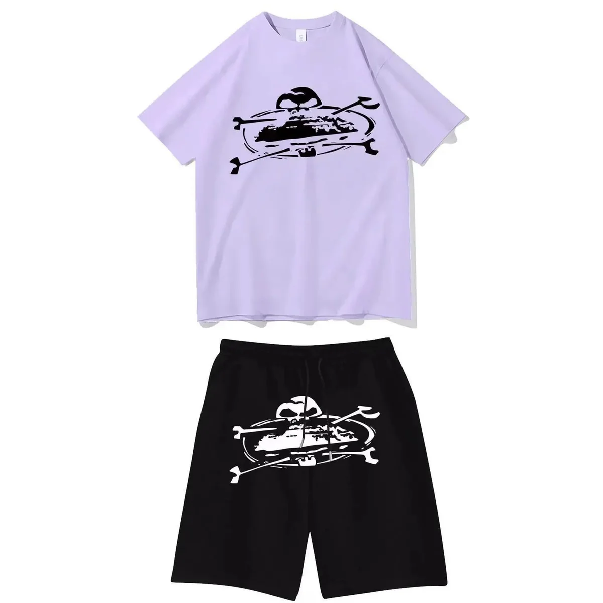 Lilac & Black Skull Print Co-ord Set