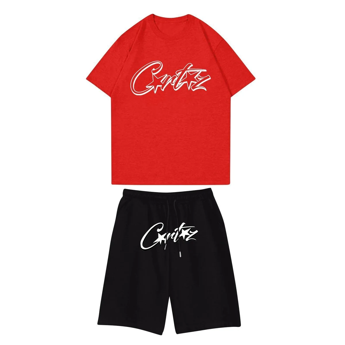 Critz Co-ord Set Red Top & Black Shorts