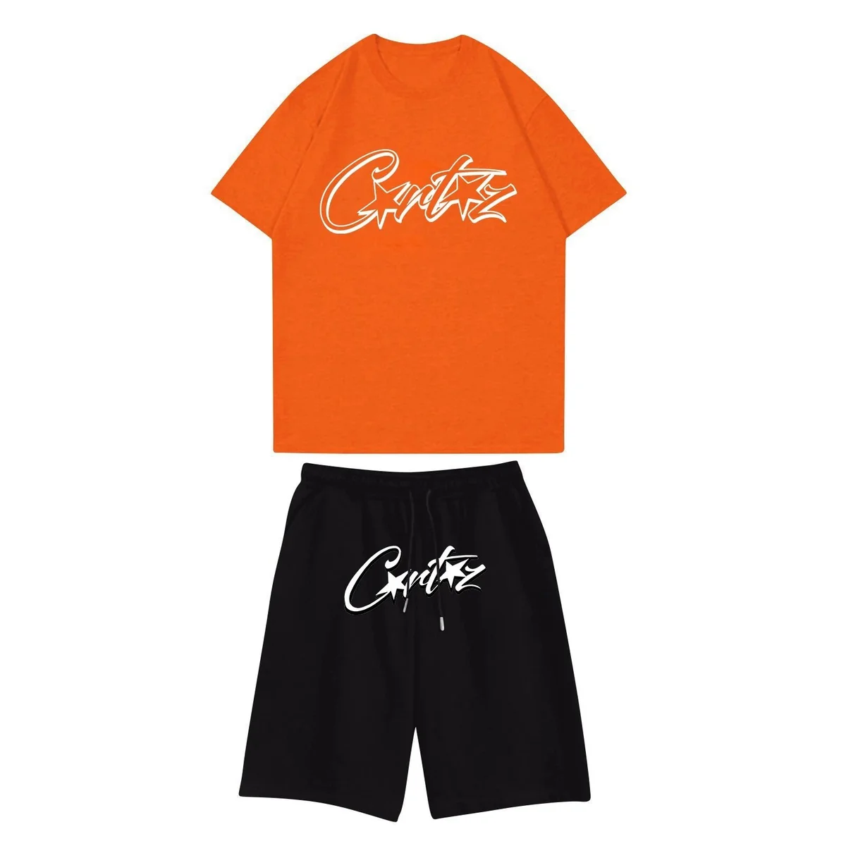 Critz Set Orange T-Shirt & Black Shorts