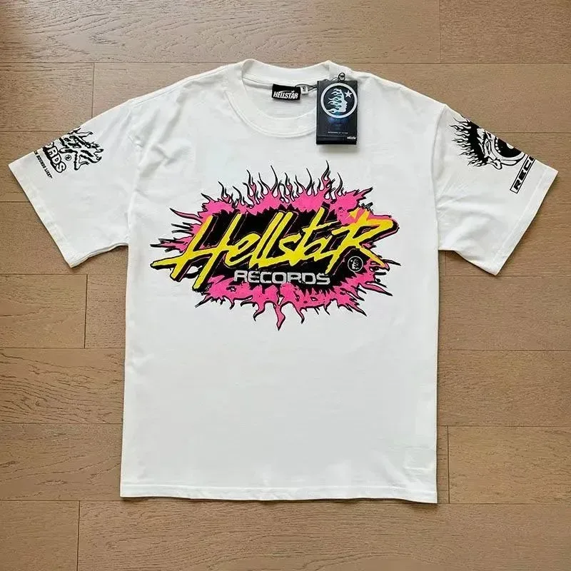 Hellstar White Flame Logo T-Shirt