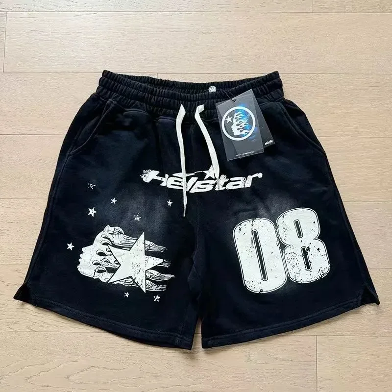 Hellstar Black '08' Printed Shorts
