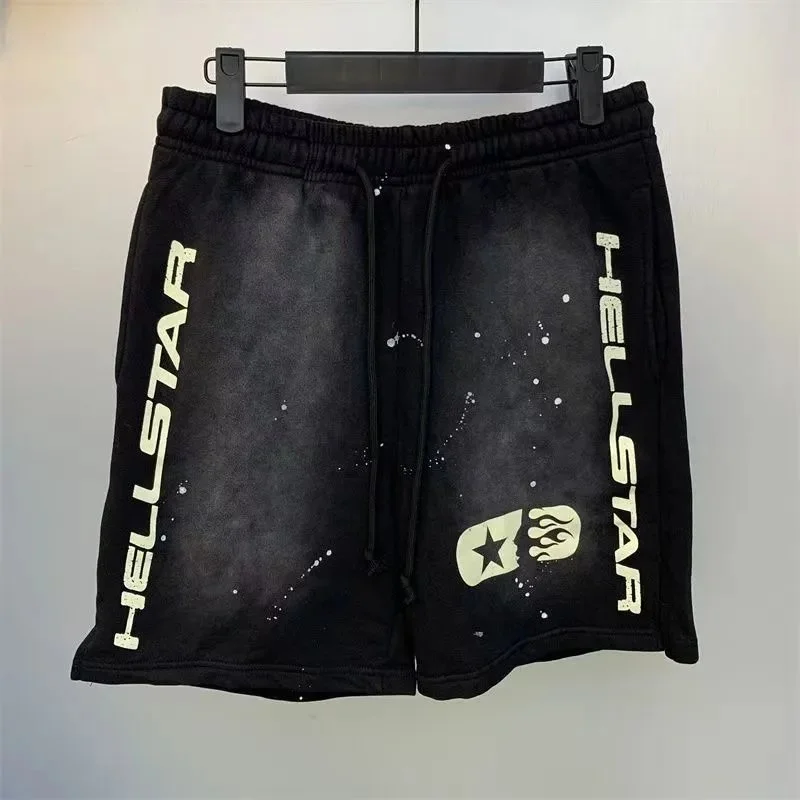 Hellstar Black Star Print Shorts