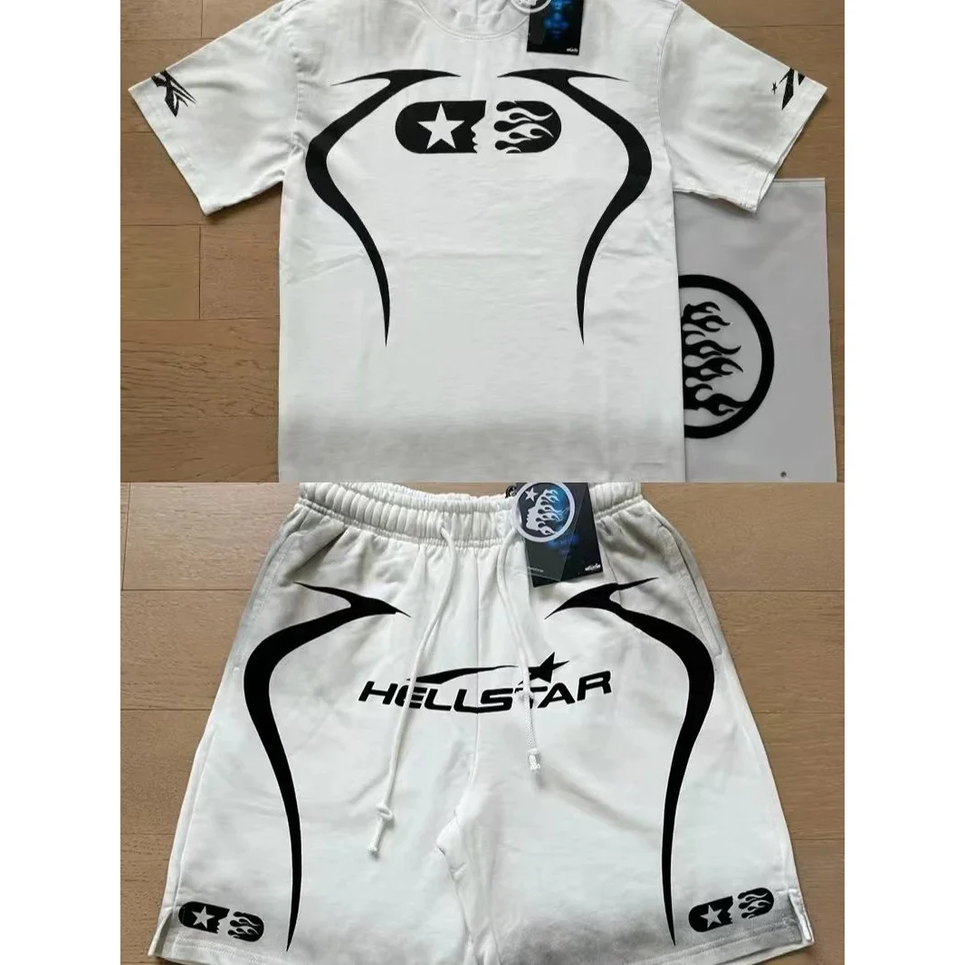 Hellstar White 'Cobra' T-Shirt & Shorts Set