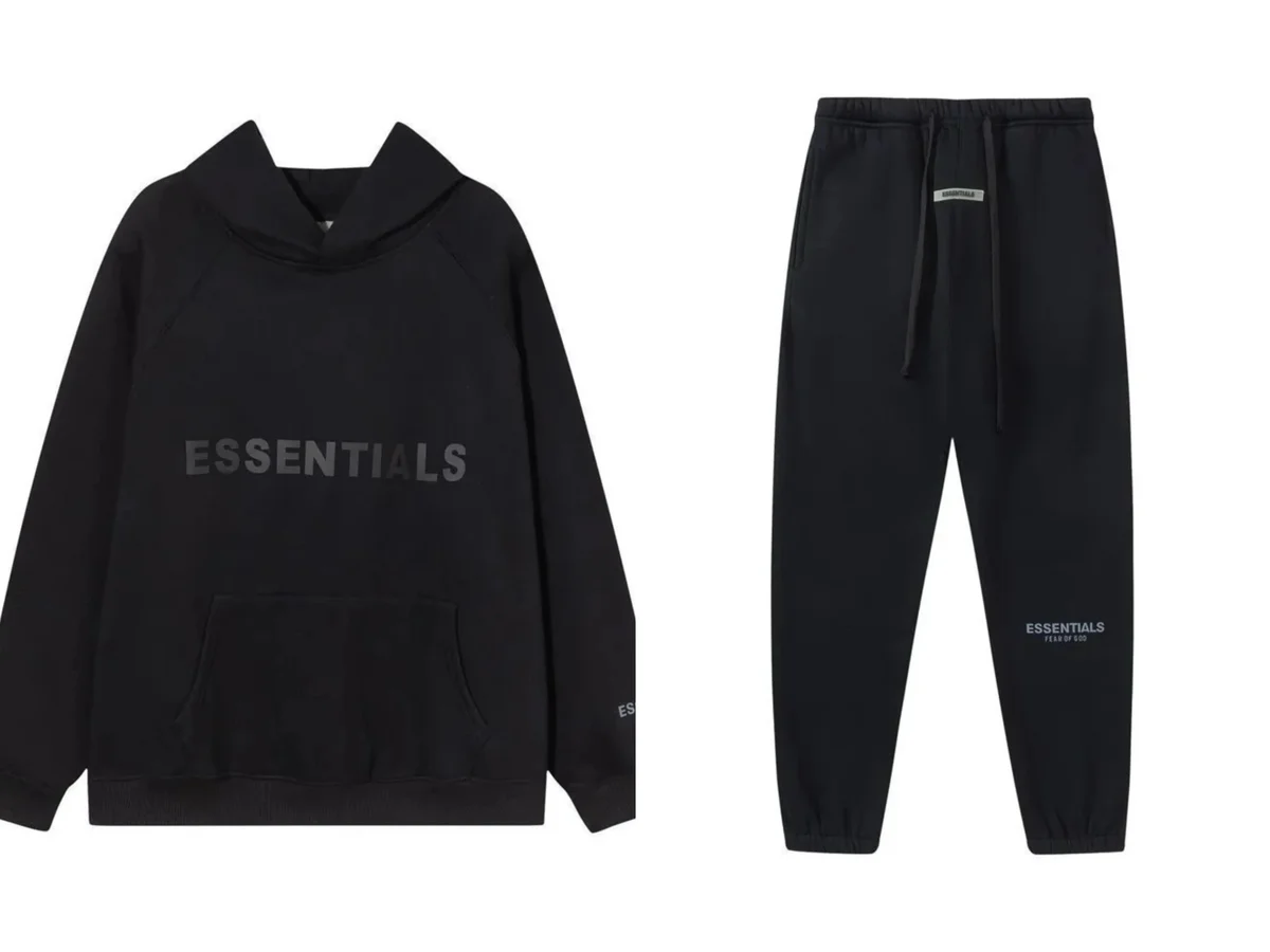 Fear of God Essentials Black Hoodie & Pants Set