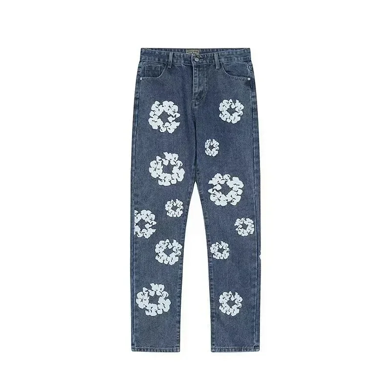 Floral Print Denim Jeans