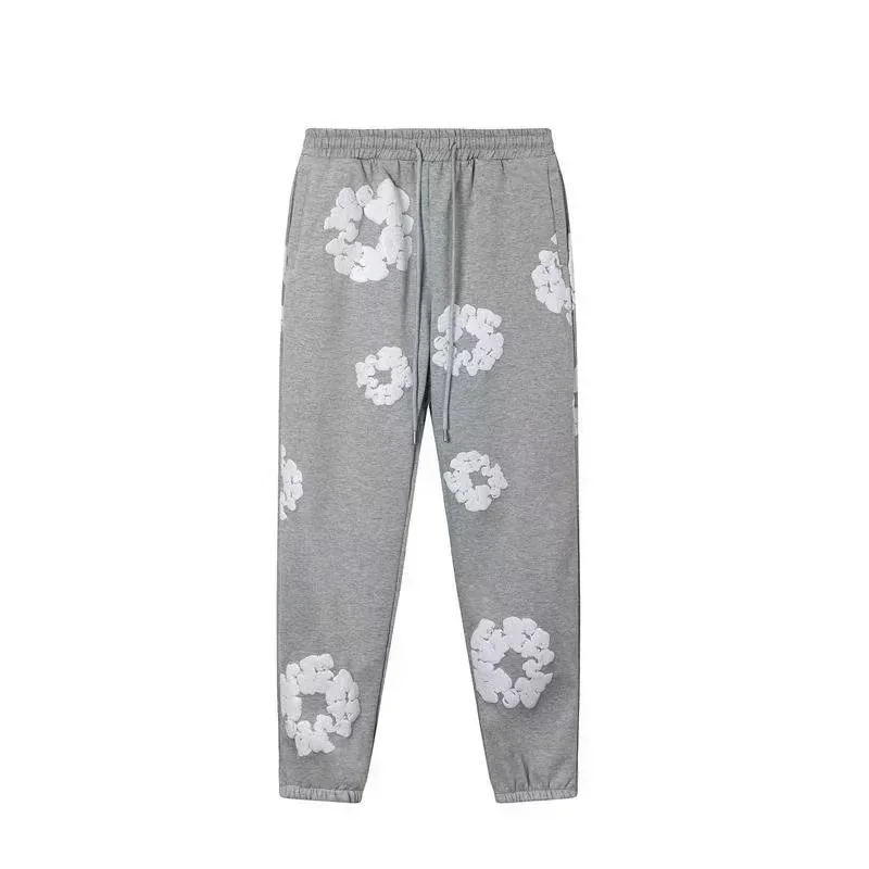 Gray Cloud Print Sweatpants