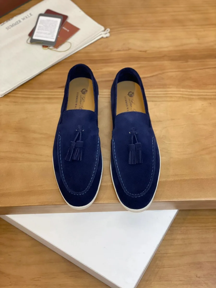 Other Navy Tassel Loafers Men's Shoes Navy - 1