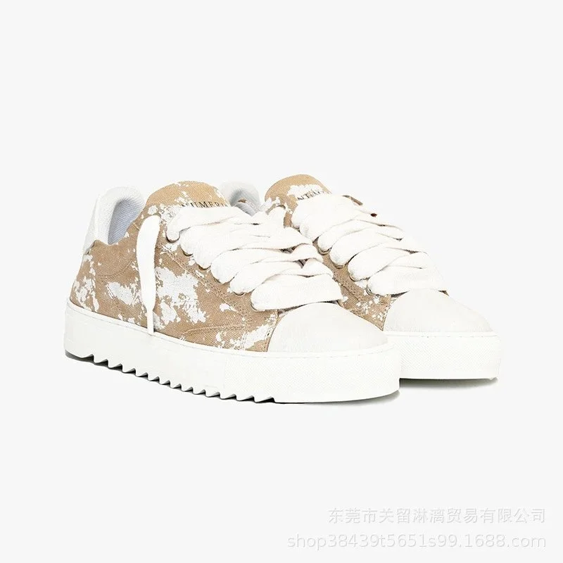 Other Unisex Yellow Canvas Print Sneakers Yellow - 1