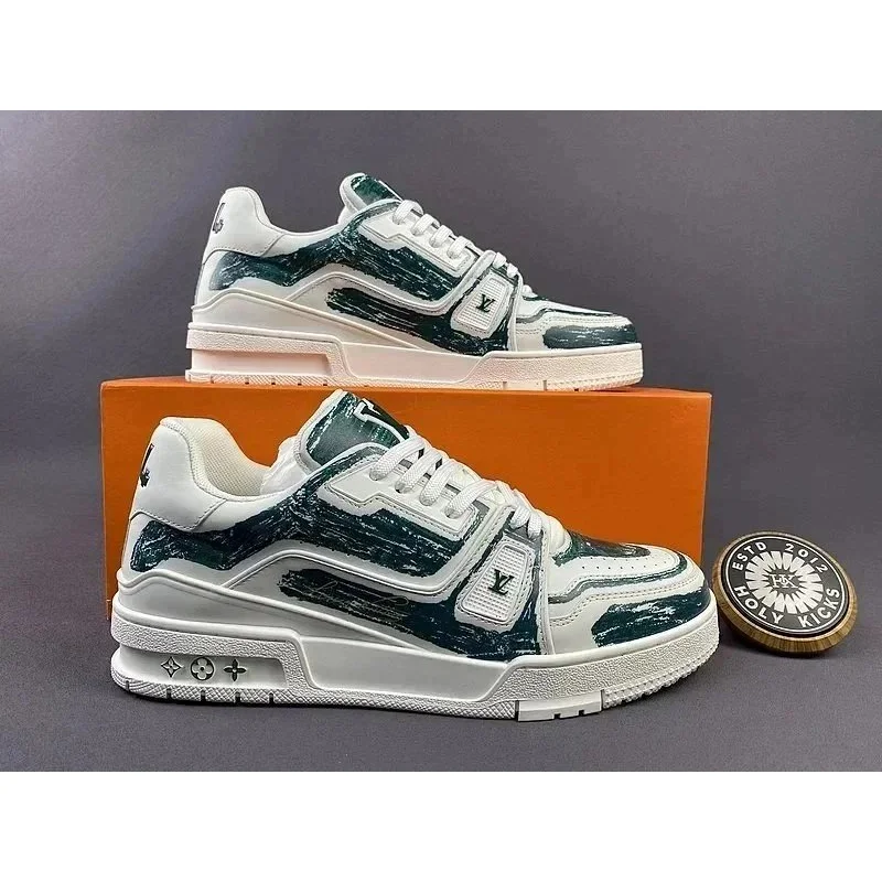 Louis Vuitton Louis Vuitton LV Trainer White/Green Brushstroke Sneakers White