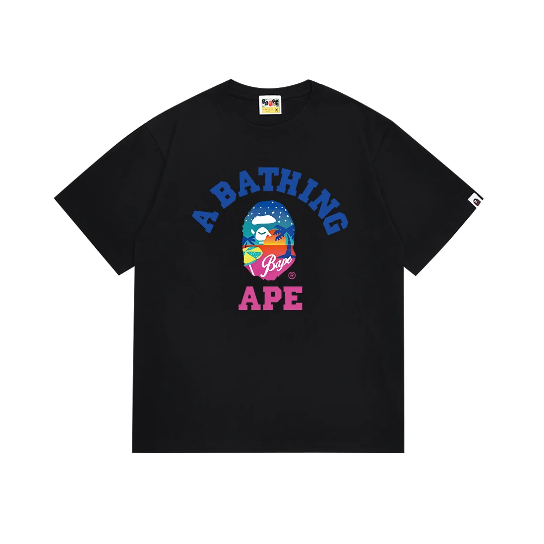 A Bathing Ape BAPE College Print T-Shirt 125 Black Black - 1