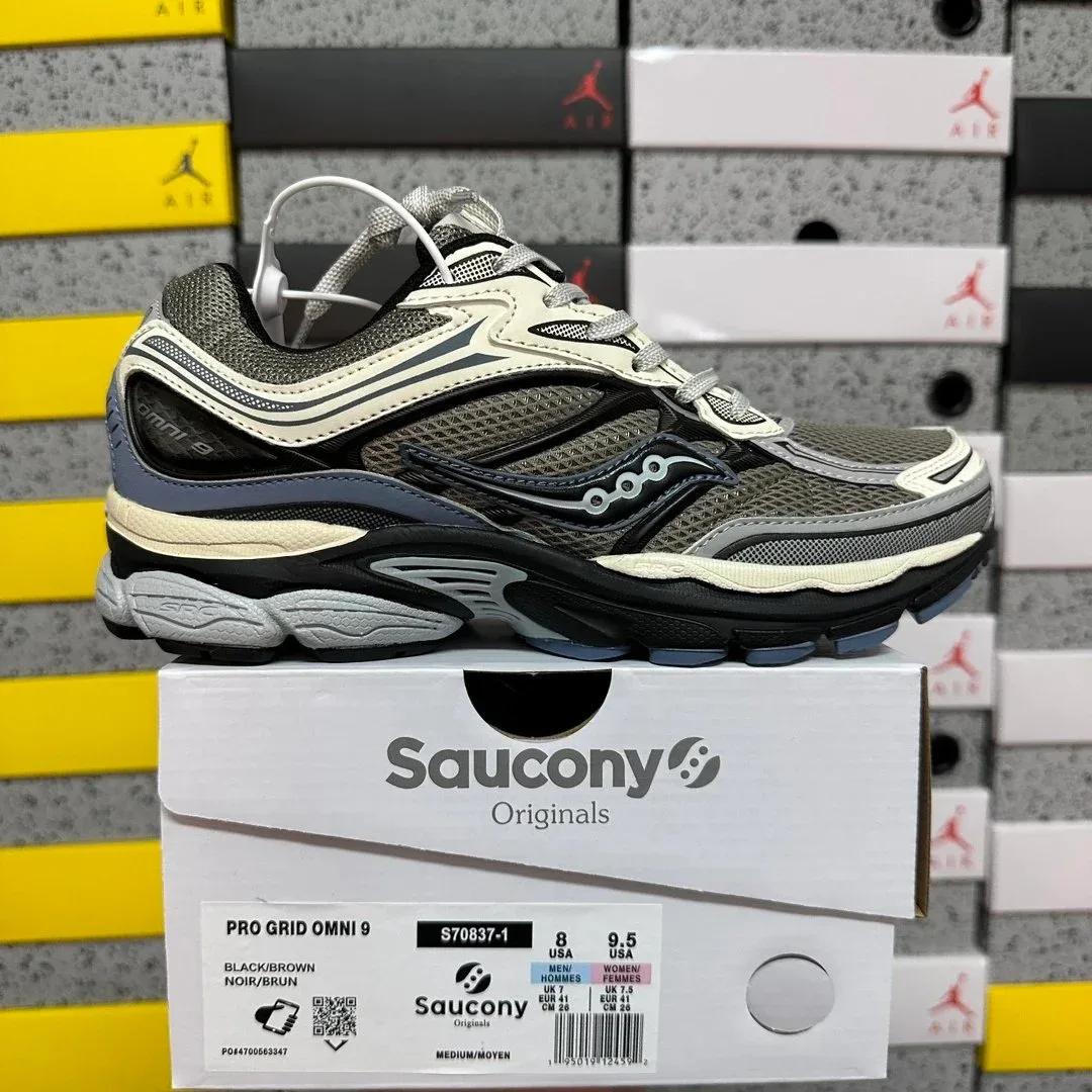 Saucony Saucony Originals PRO GRID OMNI 9 Black/Brown Sneakers Brown