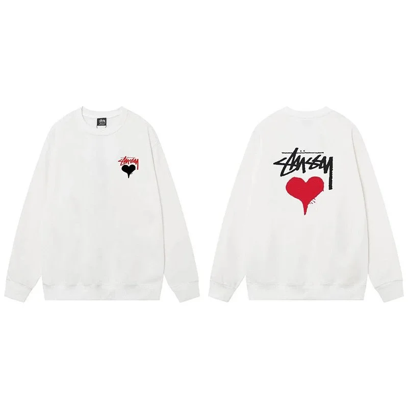 Stussy Stussy Stüssy Heart White Crewneck Sweatshirt White - 1