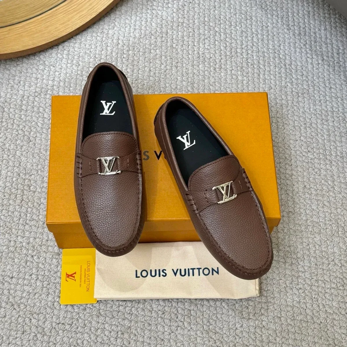 Louis Vuitton Tabi hnědé kožené mokasíny