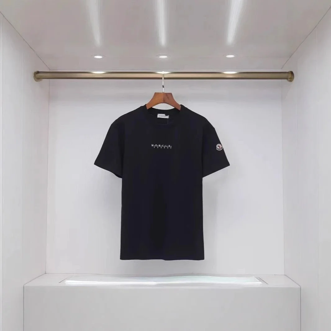 Moncler Moncler Black Embroidered Logo T-Shirt Black