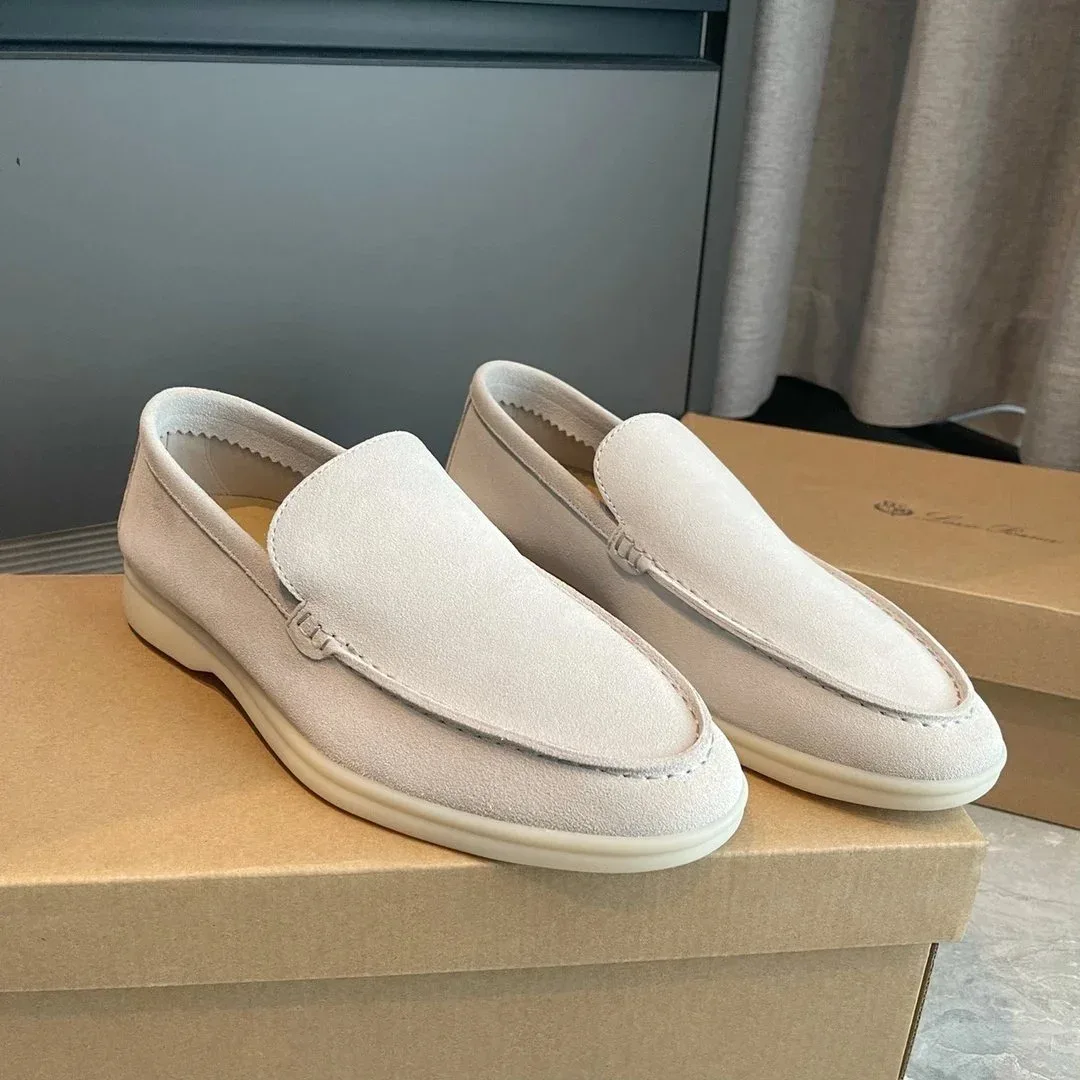 Other Suede Loafers Beige Leather Shoes Beige - 1