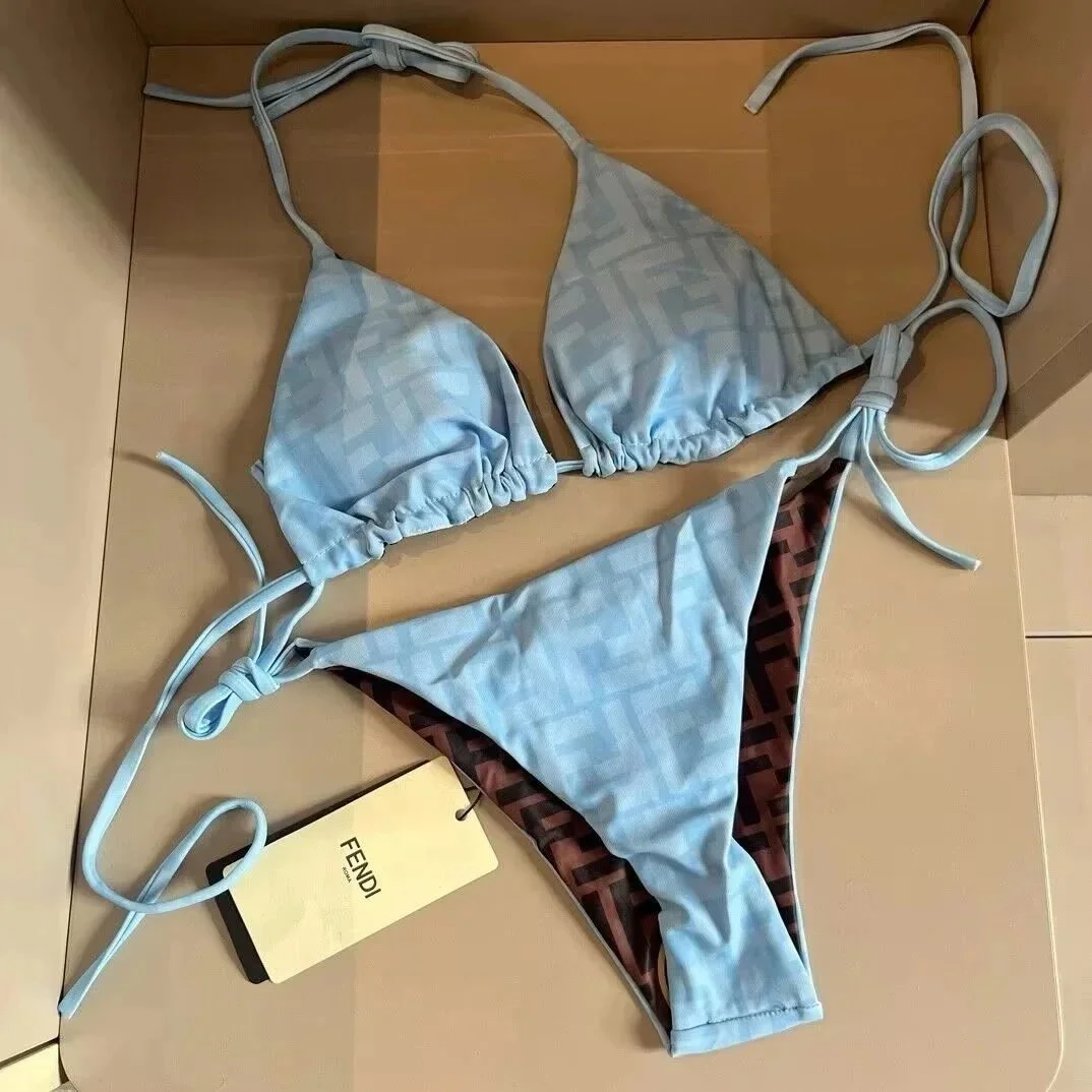 Fendi Fendi FF Monogram Bikini Set Sky Blue Blue