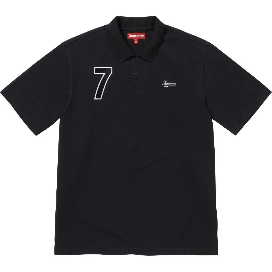 Supreme Supreme Number Polo Shirt G106 Black T-Shirts Black - 1