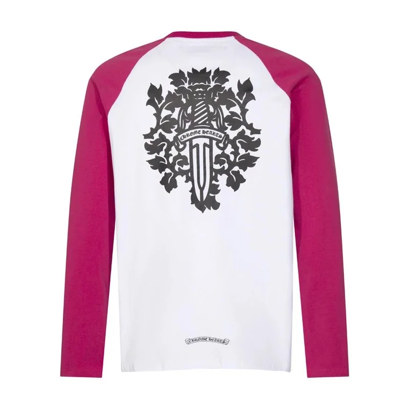 Chrome Hearts Chrome Hearts White & Pink Long Sleeve T-Shirt Pink - 1