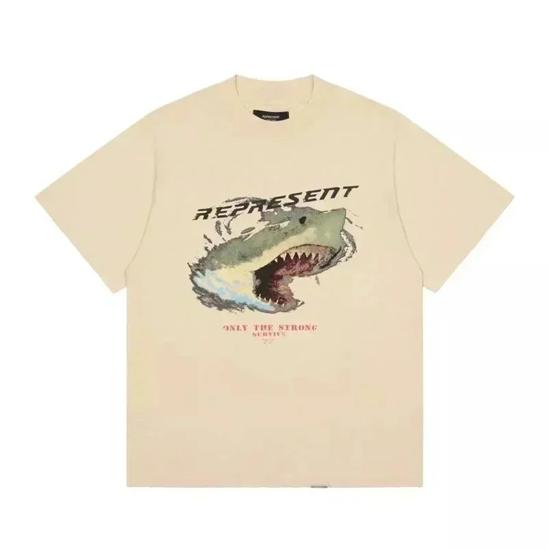 Represent Represent Apricot Shark Graphic T-Shirt Beige