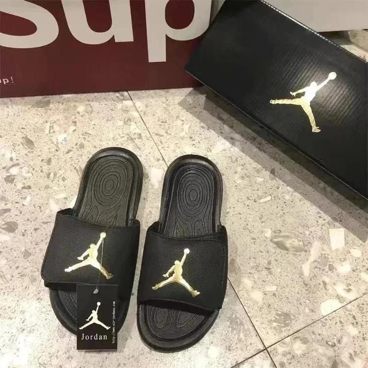 Jordan Jordan Jumpman Black/Gold Slippers Black - 1