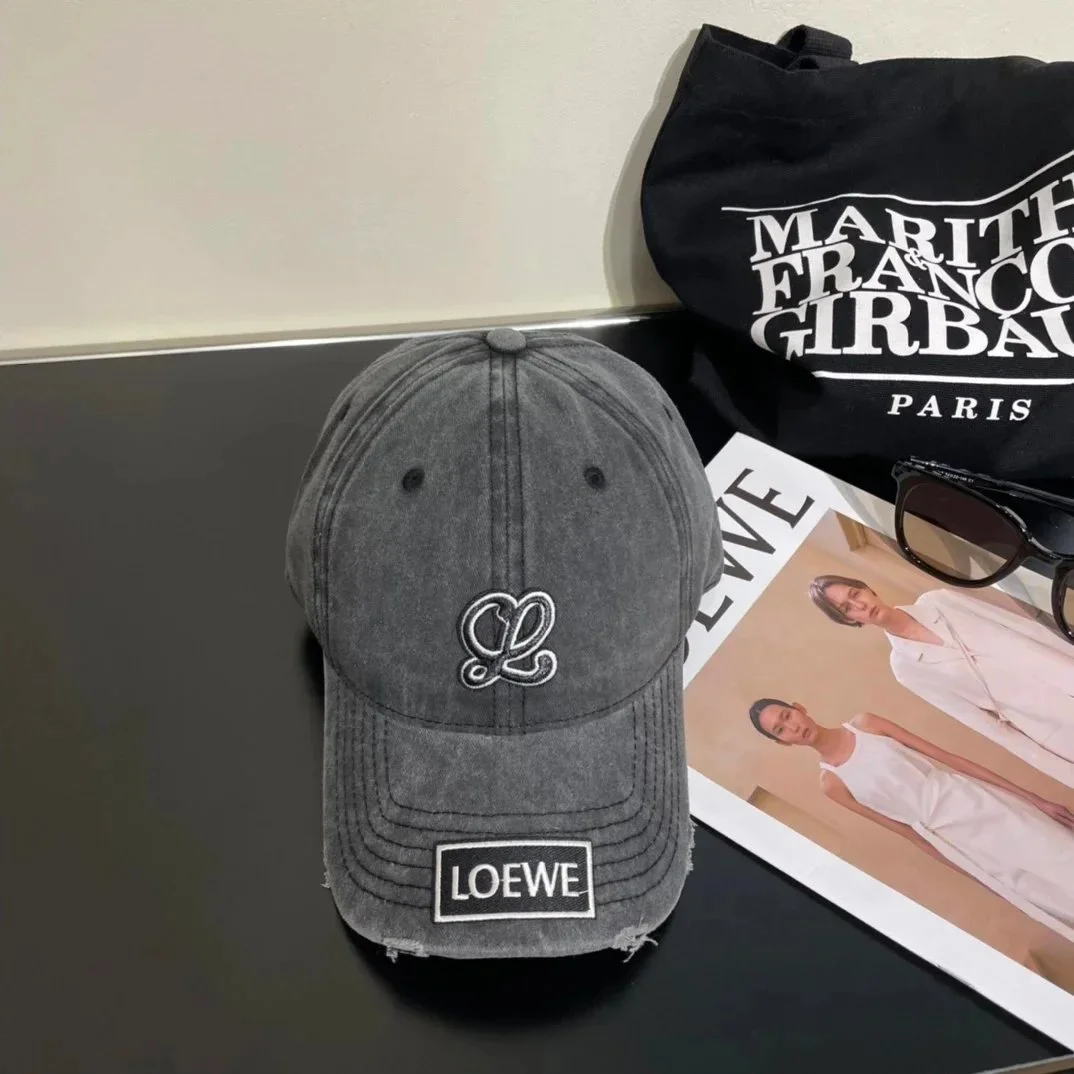 Loewe Loewe Washed Grey Logo Baseball Cap Grey