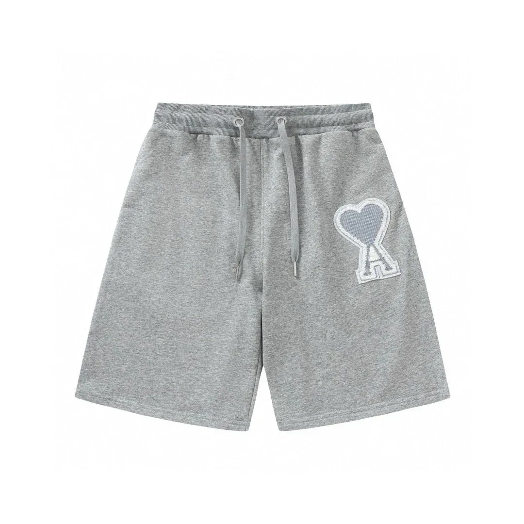 Ami Paris Ami Paris Ami-23-03 Grey Heart Patch Shorts Grey - 1