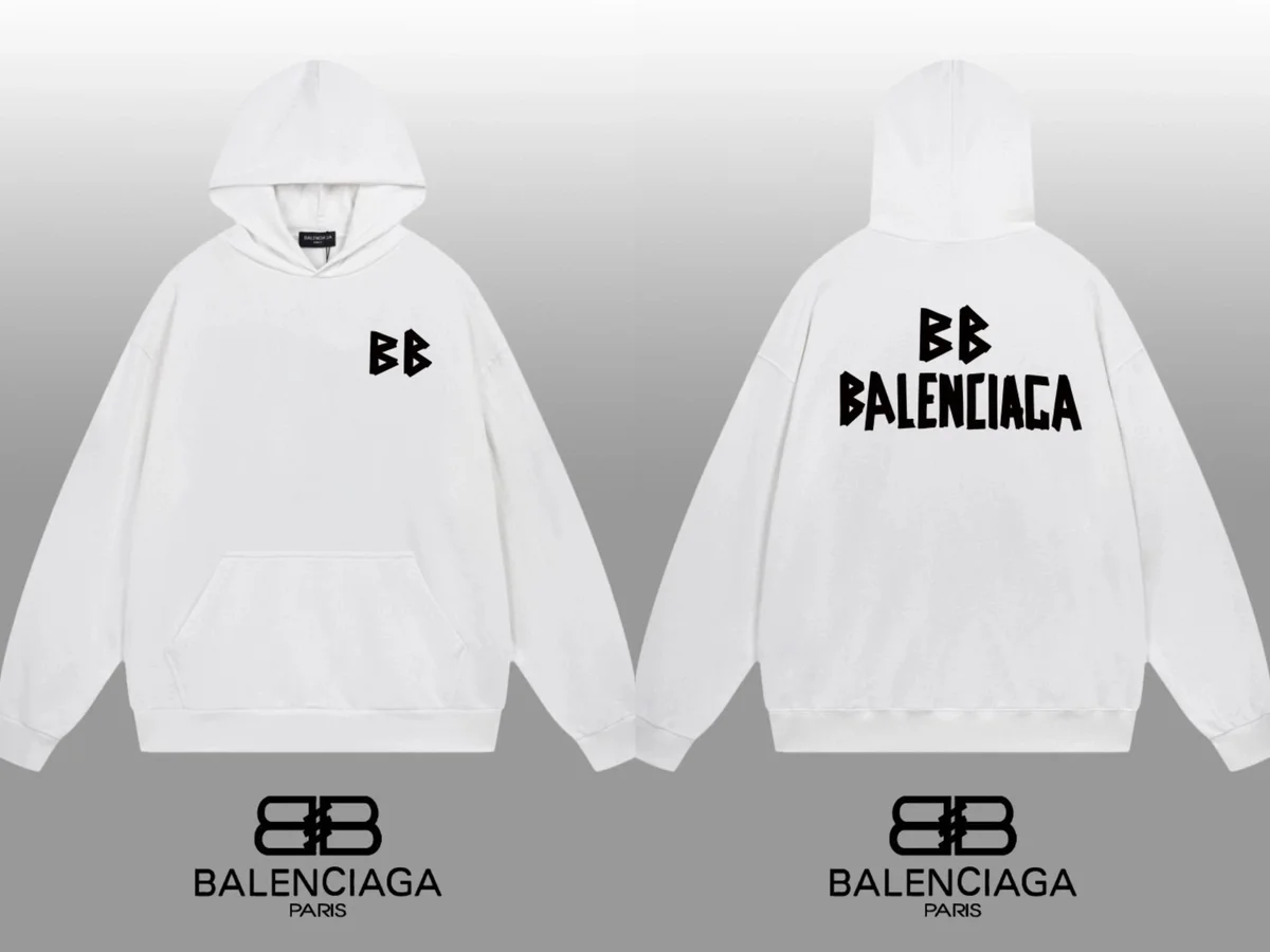 Balenciaga Balenciaga BB Logo White Hoodie White - 1