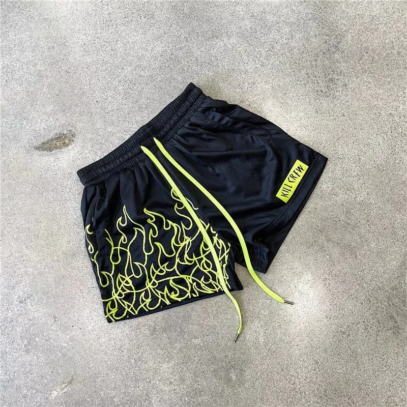 Other Black Flame Print Shorts Black - 1