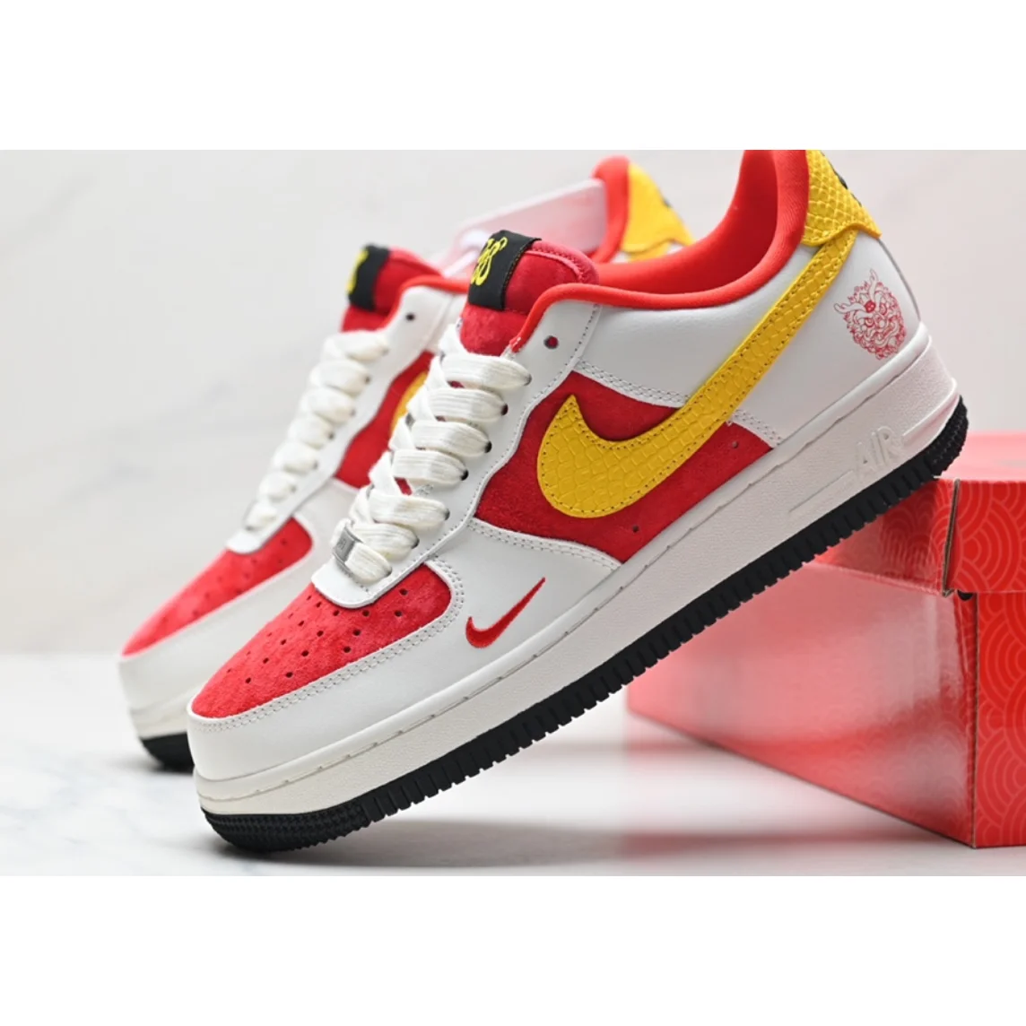 Nike Nike Air Force 1 LunarGlow Red Yellow Sneakers Red - 1