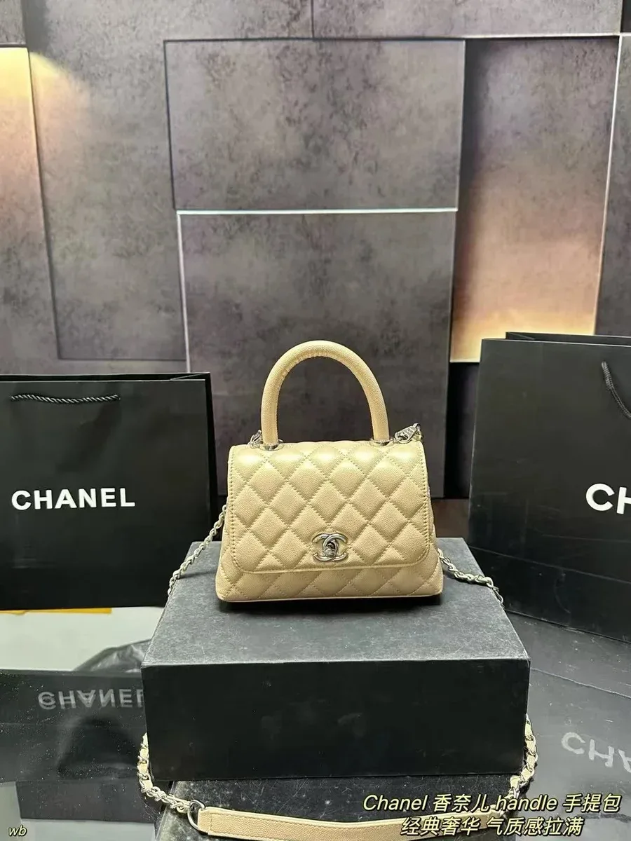 Chanel Chanel Classic Flap Beige Top Handle Bag Beige