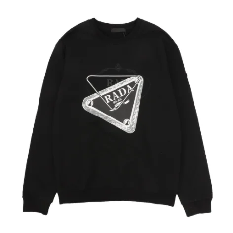 Prada Prada Triangle Logo Black Sweatshirt Black