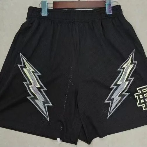 Palm Angels Palm Angels Black/Silver Lightning Shorts Black