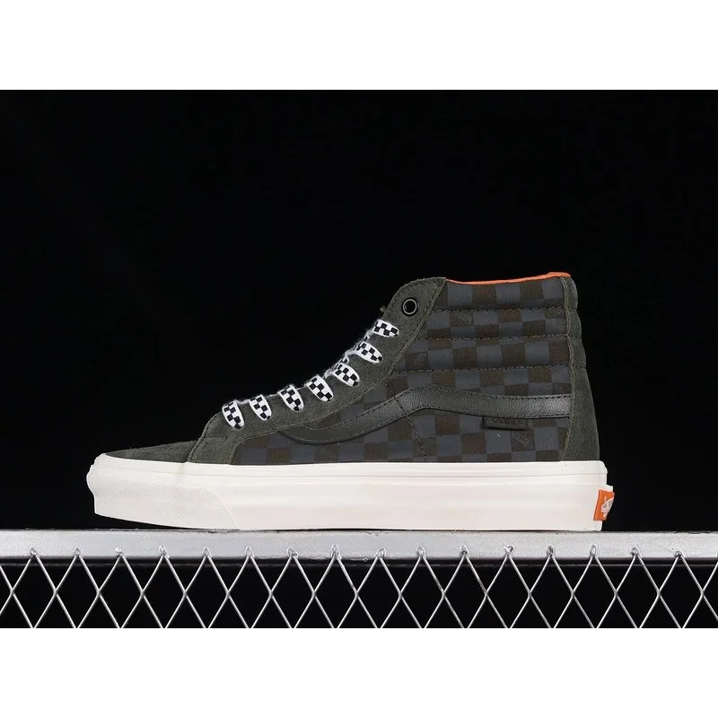 Vans Vans Sk8-Hi Checkerboard Olive High Top Sneakers Green - 1