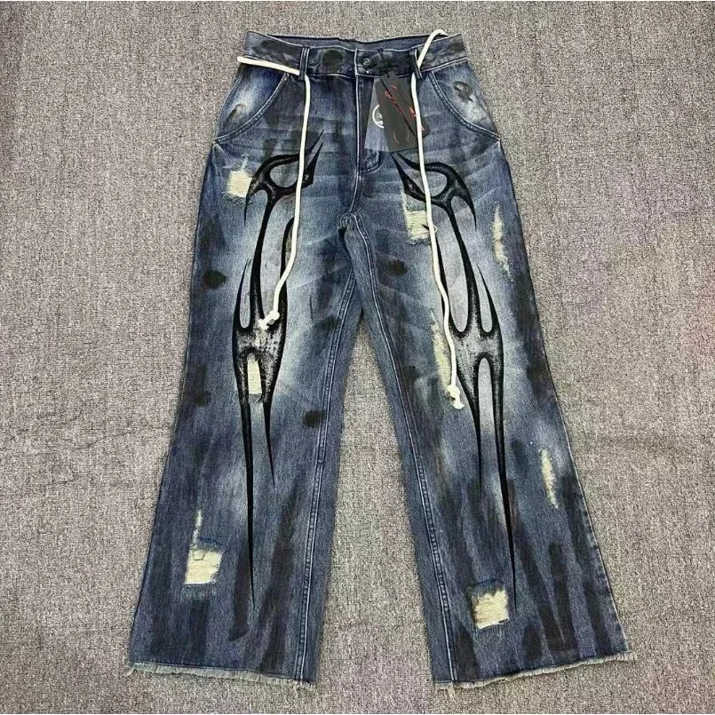 Other Tribal Blue Distressed Jeans Blue - 1