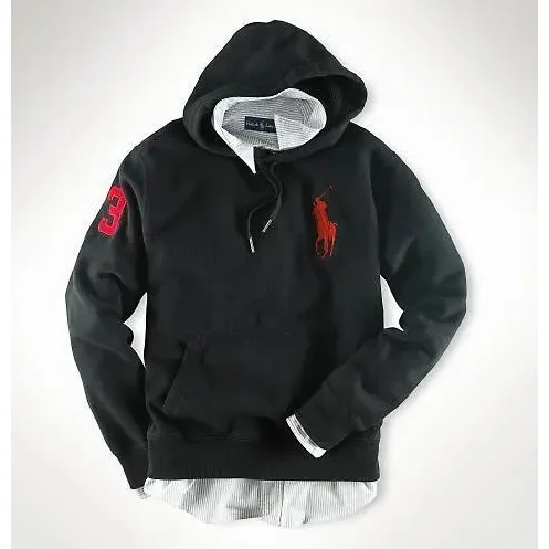 Polo Ralph Lauren Polo Ralph Lauren Big Pony Hoodie Black Red Label Black - 1