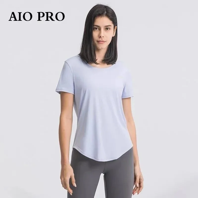 AIO PRO AIO PRO Microfiber T-Shirt Micro Blue Tops Blue - 1