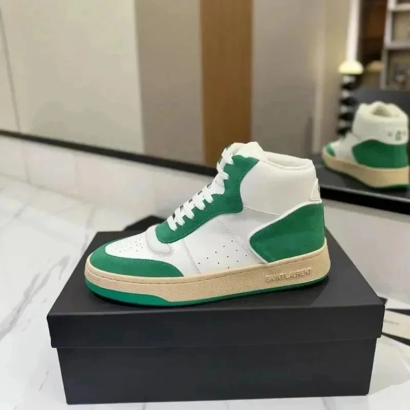 Saint Laurent Saint Laurent Green/White High-Top Sneakers Multicolor