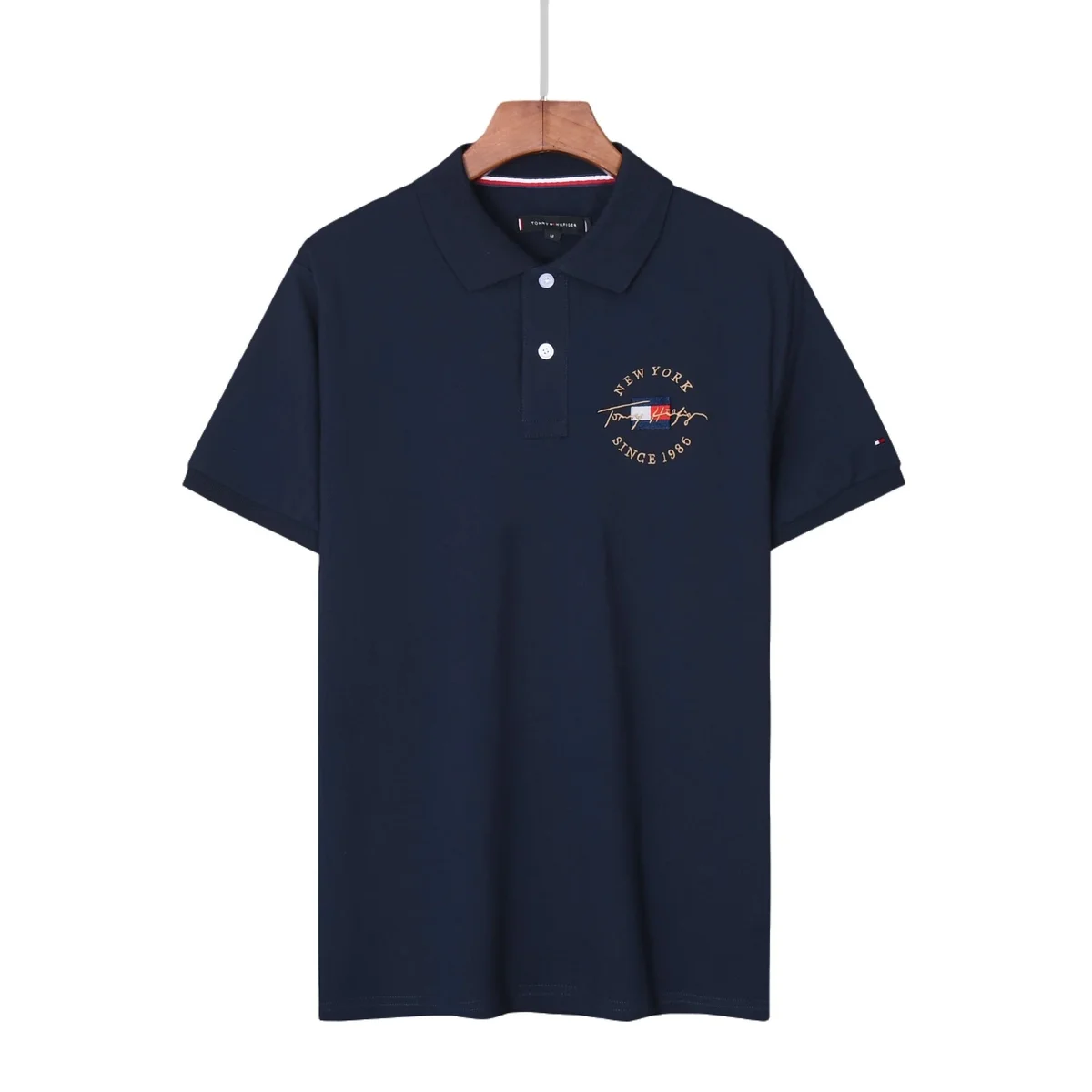 Tommy Hilfiger Tommy Hilfiger New York Polo Shirt Navy Solid Top Navy - 1