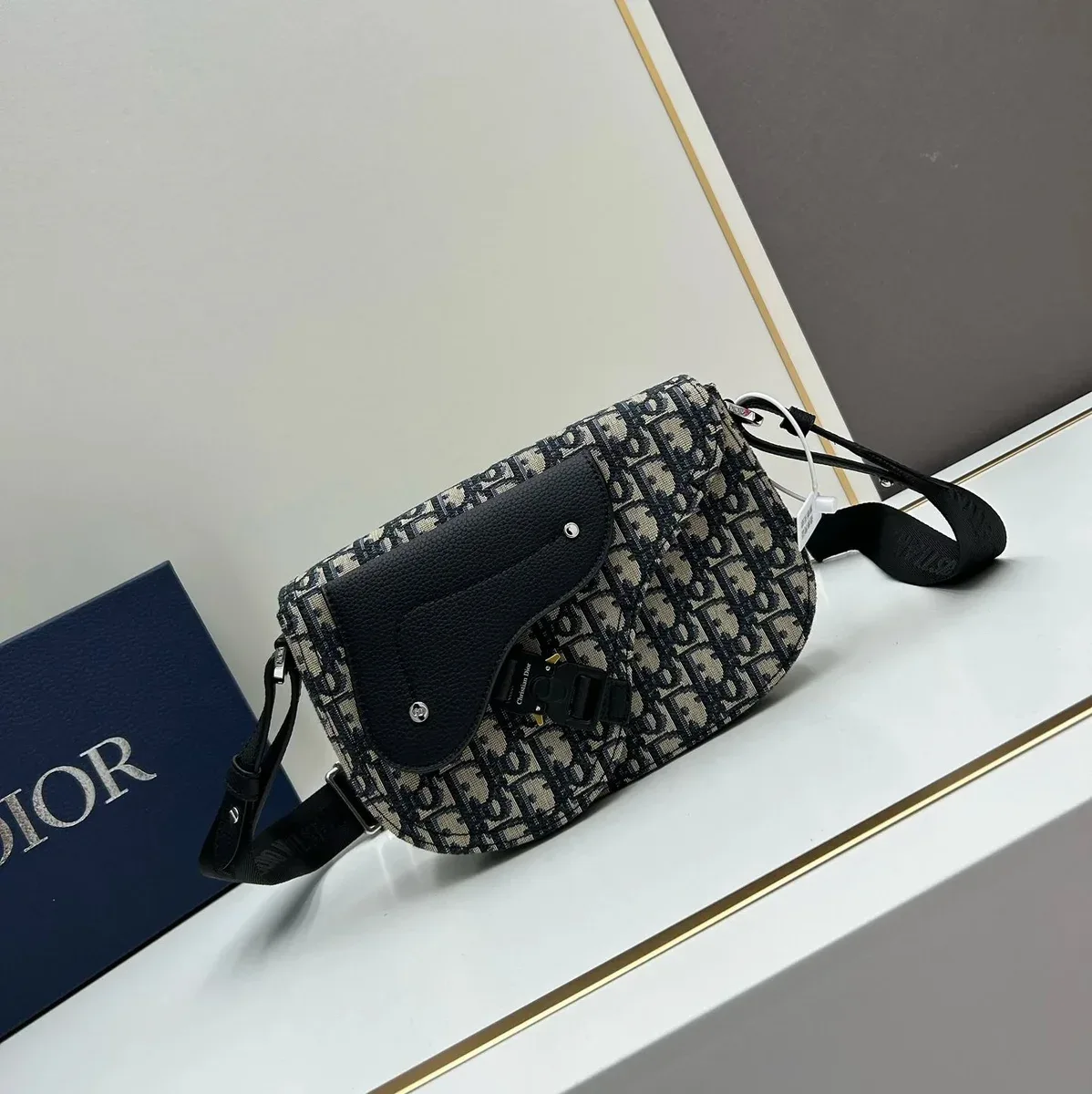 Dior Dior Dior Oblique Saddle Bag Navy/Beige Navy
