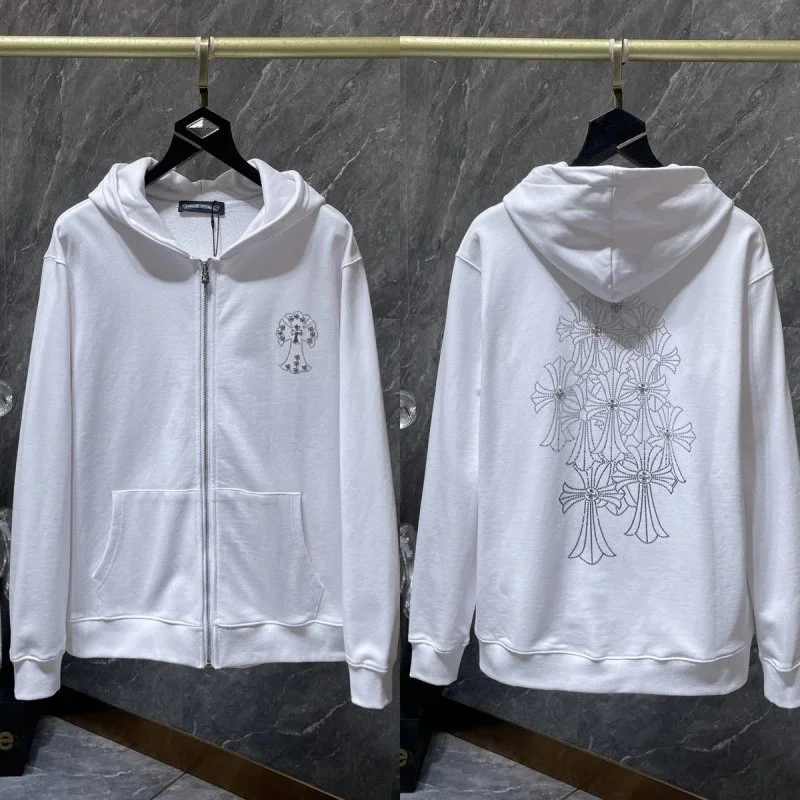 Chrome Hearts Chrome Hearts CH Cross White Zip-Up Hoodie White