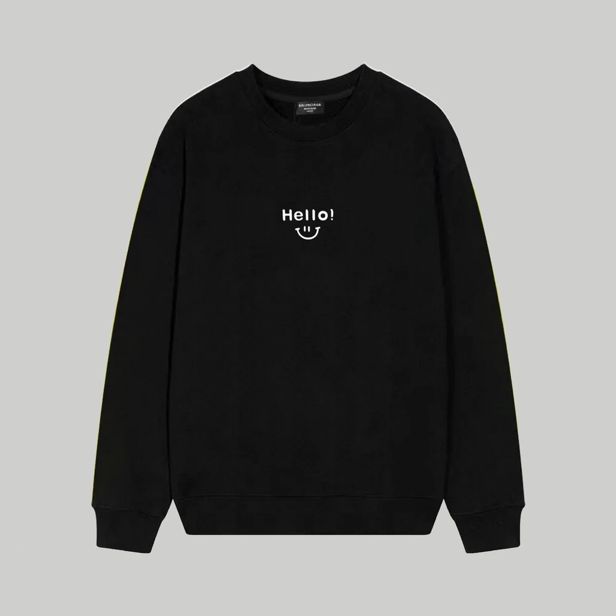 Balenciaga Balenciaga Black 'Hello!' Crewneck Sweatshirt Black - 1