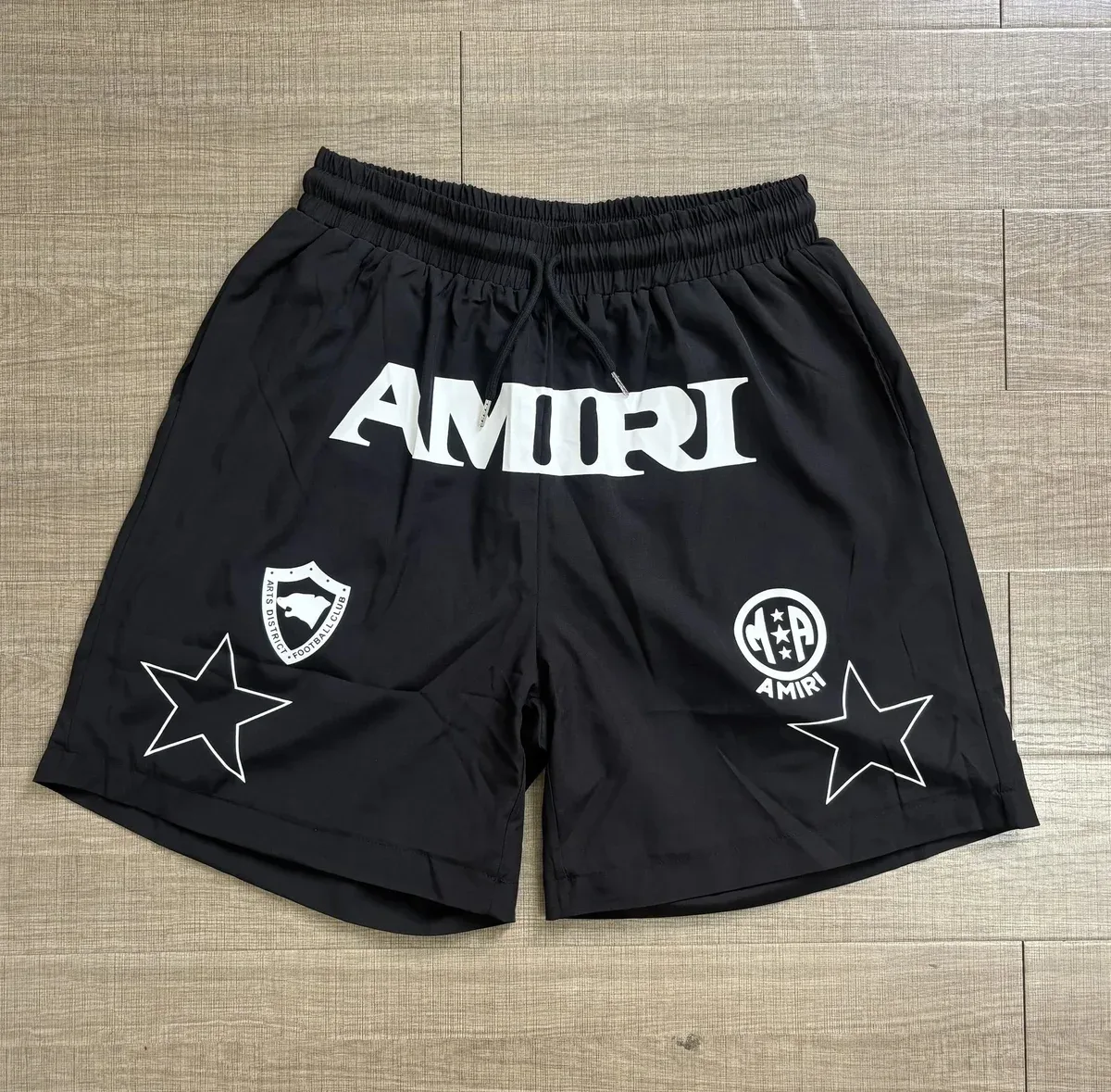 Amiri Amiri Triple Black Shorts with Star & Logo Print Black - 1
