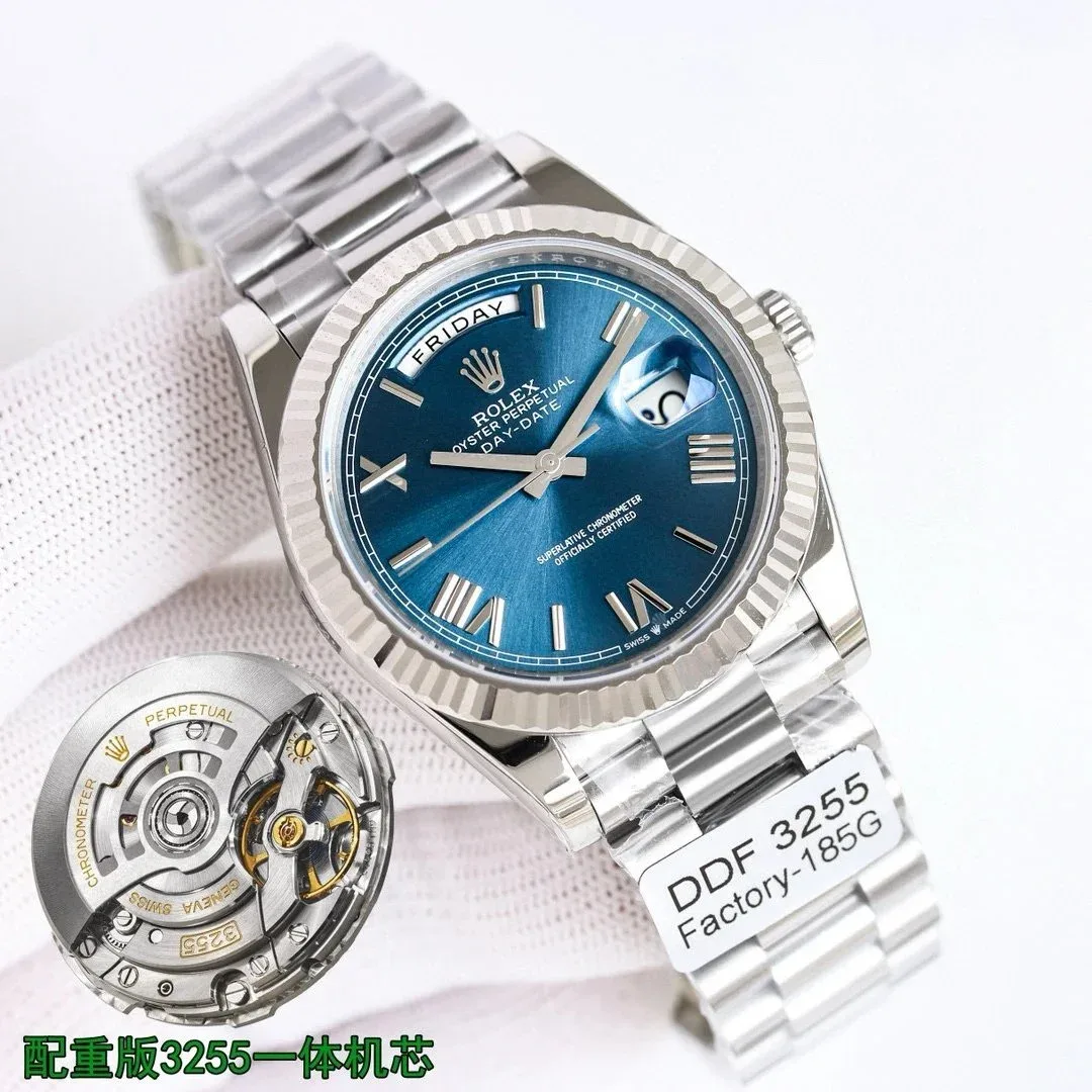 Rolex Rolex Day-Date Blue Dial Stainless Steel Watch Blue - 1