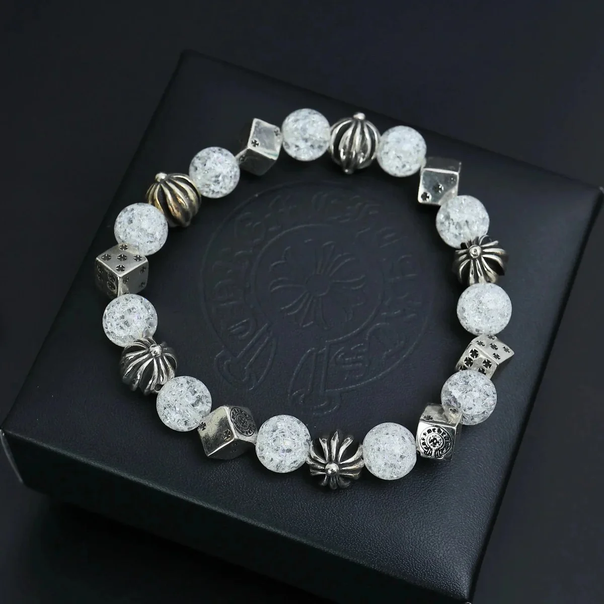 Chrome Hearts Chrome Hearts CH Cross Crystal Bead Bracelet Silver - 1