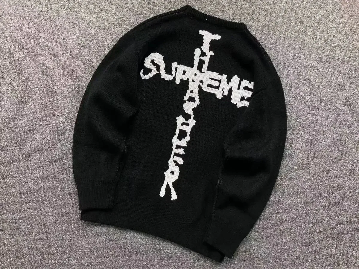 Supreme Supreme Cross Logo Black Knit Sweater Black - 1