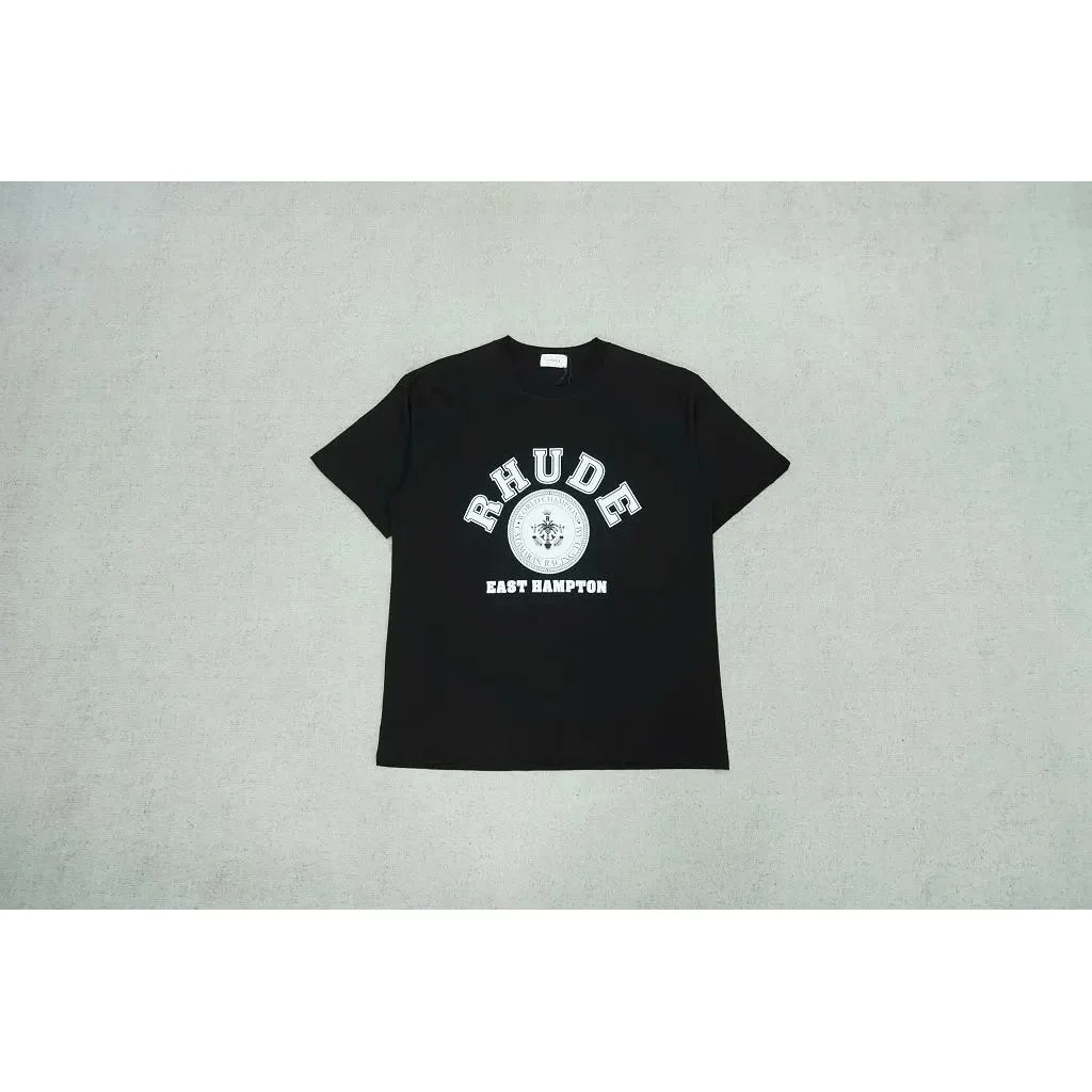 Rhude Rhude East Hampton Logo Black T-Shirt Black - 1