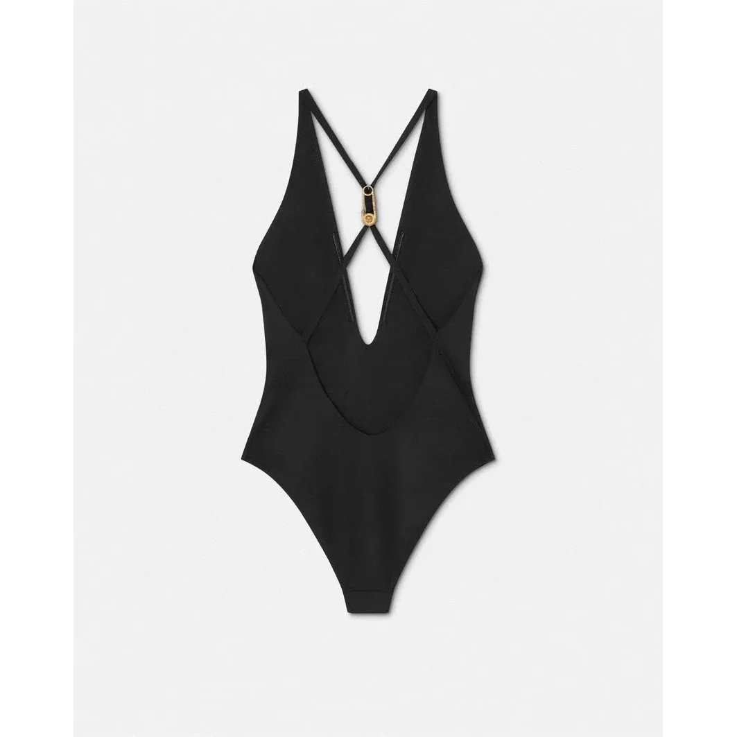Other Black Safety Pin One-piece Swimsuit Black - 1